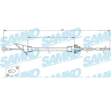Tažné lanko, ovládání spojky SAMKO C0245C