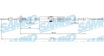 Tažné lanko, ovládání spojky SAMKO C0276C
