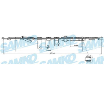 Tažné lanko, parkovací brzda SAMKO C0316B