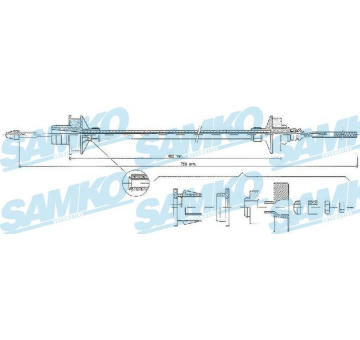 Tažné lanko, ovládání spojky SAMKO C0336C