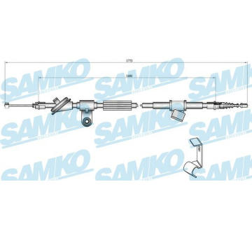 Tažné lanko, parkovací brzda SAMKO C0347B