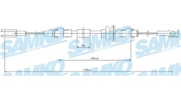 Tažné lanko, parkovací brzda SAMKO C0368B