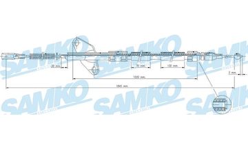 Tažné lanko, parkovací brzda SAMKO C0413B