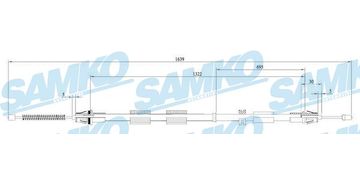 Tažné lanko, parkovací brzda SAMKO C0469B