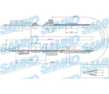 Tažné lanko, ovládání spojky SAMKO C0470C
