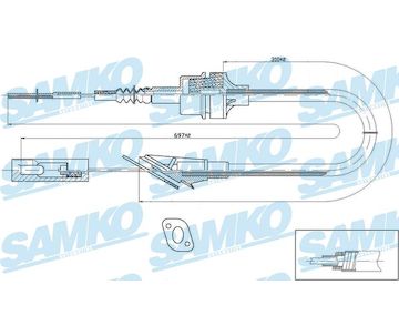Tažné lanko, ovládání spojky SAMKO C0493C