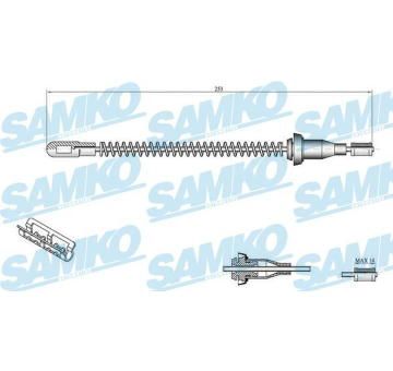 Tažné lanko, parkovací brzda SAMKO C0556B