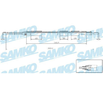 Tažné lanko, parkovací brzda SAMKO C0609B