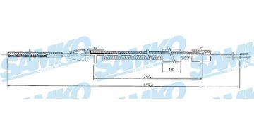 Tažné lanko, parkovací brzda SAMKO C0631B