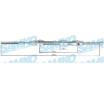 Tažné lanko, parkovací brzda SAMKO C0633B
