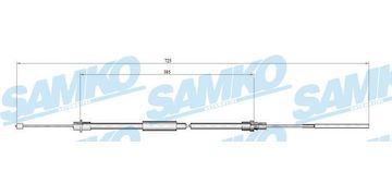 Tažné lanko, parkovací brzda SAMKO C0650B