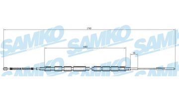 Tažné lanko, parkovací brzda SAMKO C0657B
