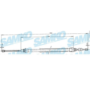 Tažné lanko, parkovací brzda SAMKO C0660B