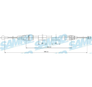 Tažné lanko, parkovací brzda SAMKO C0733B