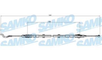 Tažné lanko, parkovací brzda SAMKO C0969B