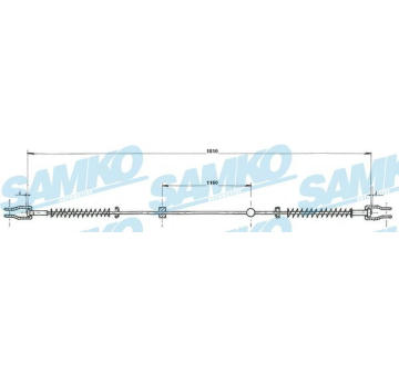 Tažné lanko, parkovací brzda SAMKO C0987B