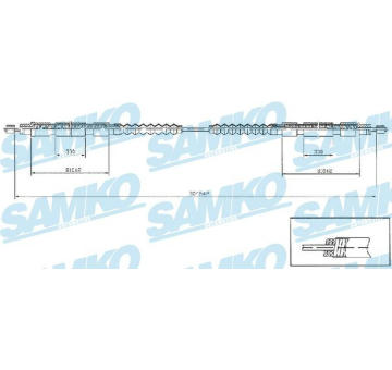 Tažné lanko, parkovací brzda SAMKO C1256B