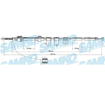 Tažné lanko, parkovací brzda SAMKO C1278B