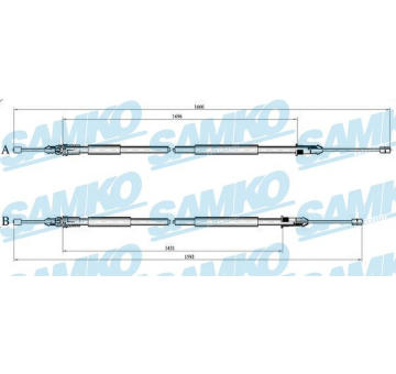 Tažné lanko, parkovací brzda SAMKO C1399B