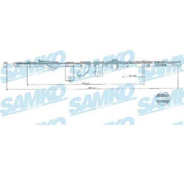 Tažné lanko, parkovací brzda SAMKO C1576B