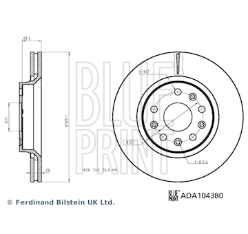 Brzdový kotouč BLUE PRINT ADA104380