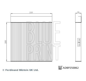 Filtr, vzduch v interiéru BLUE PRINT ADBP250062