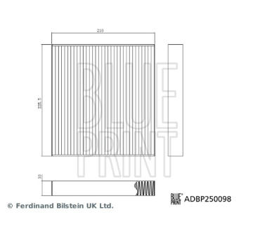 Filtr, vzduch v interiéru BLUE PRINT ADBP250098