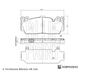 Sada brzdových destiček, kotoučová brzda BLUE PRINT ADBP420033