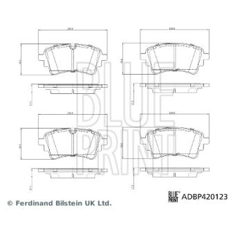 Sada brzdových destiček, kotoučová brzda BLUE PRINT ADBP420123