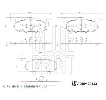 Sada brzdových destiček, kotoučová brzda BLUE PRINT ADBP420133