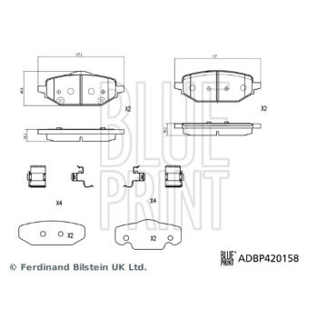 Sada brzdových destiček, kotoučová brzda BLUE PRINT ADBP420158