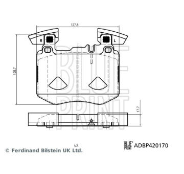 Sada brzdových destiček, kotoučová brzda BLUE PRINT ADBP420170