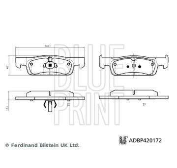 Sada brzdových destiček, kotoučová brzda BLUE PRINT ADBP420172