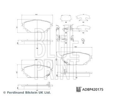 Sada brzdových destiček, kotoučová brzda BLUE PRINT ADBP420175