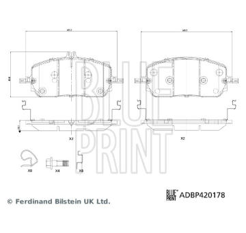 Sada brzdových destiček, kotoučová brzda BLUE PRINT ADBP420178