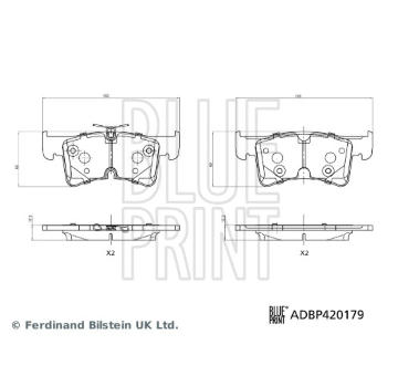 Sada brzdových destiček, kotoučová brzda BLUE PRINT ADBP420179