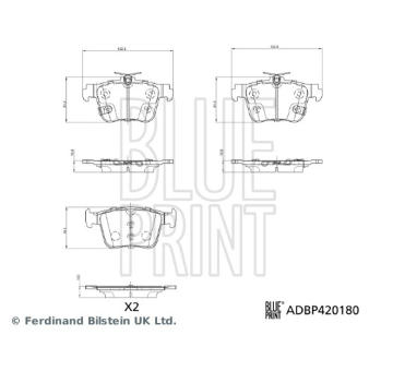 Sada brzdových destiček, kotoučová brzda BLUE PRINT ADBP420180