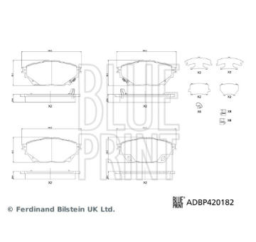 Sada brzdových destiček, kotoučová brzda BLUE PRINT ADBP420182