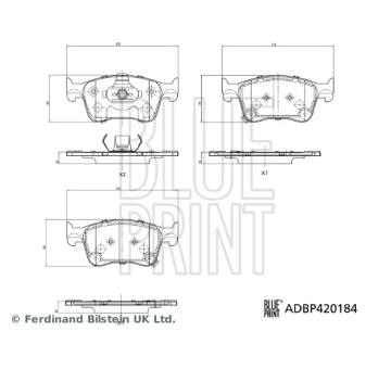 Sada brzdových destiček, kotoučová brzda BLUE PRINT ADBP420184