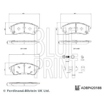 Sada brzdových destiček, kotoučová brzda BLUE PRINT ADBP420188