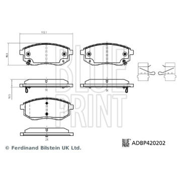 Sada brzdových destiček, kotoučová brzda BLUE PRINT ADBP420202