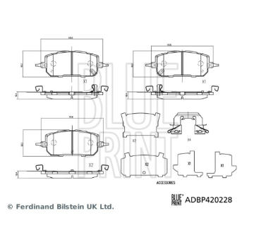 Sada brzdových destiček, kotoučová brzda BLUE PRINT ADBP420228