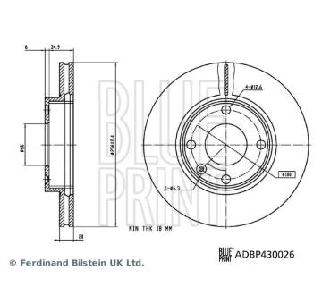 Brzdový kotouč BLUE PRINT ADBP430026