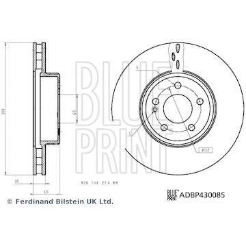 Brzdový kotouč BLUE PRINT ADBP430085