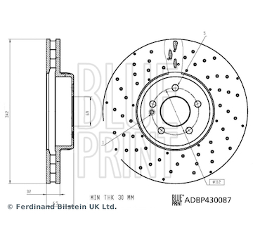 Brzdový kotouč BLUE PRINT ADBP430087