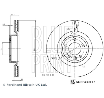 Brzdový kotouč BLUE PRINT ADBP430117