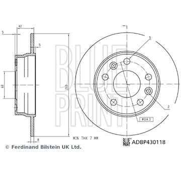 Brzdový kotouč BLUE PRINT ADBP430118