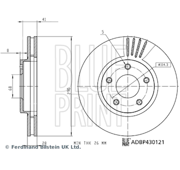 Brzdový kotouč BLUE PRINT ADBP430121