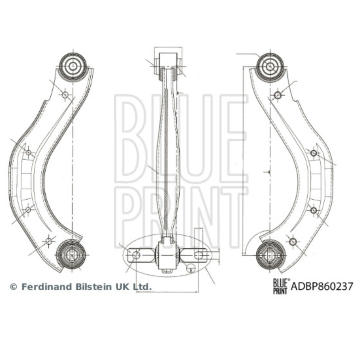 Řídicí páka, zavěšení kol BLUE PRINT ADBP860237