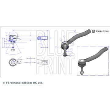 Hlava/čap spojovacej tyče riadenia BLUE PRINT ADBP870102